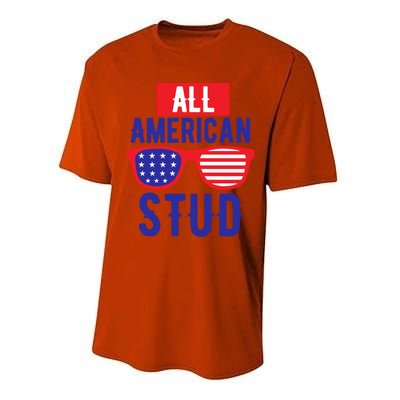 All American Stud Sunglasses 4th Of July Patriotic Gift Performance Sprint T-Shirt