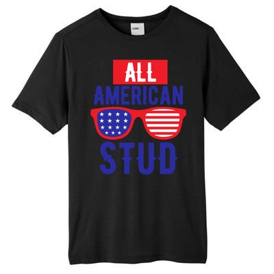 All American Stud Sunglasses 4th Of July Patriotic Gift Tall Fusion ChromaSoft Performance T-Shirt