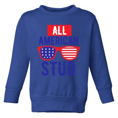 All American Stud Sunglasses 4th Of July Patriotic Gift Toddler Sweatshirt