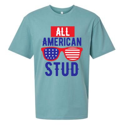 All American Stud Sunglasses 4th Of July Patriotic Gift Sueded Cloud Jersey T-Shirt