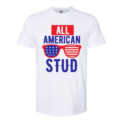 All American Stud Sunglasses 4th Of July Patriotic Gift Softstyle CVC T-Shirt