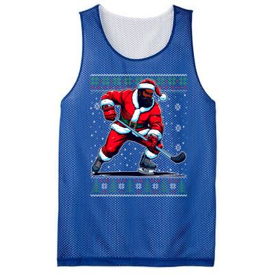 African American Santa Hockey Ugly Christmas Sweater Gift Mesh Reversible Basketball Jersey Tank