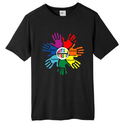 Autism Awareness Sign Language Hand Puzzle Support Tall Fusion ChromaSoft Performance T-Shirt