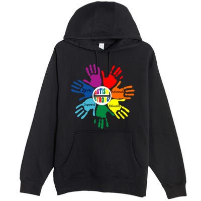 Autism Awareness Sign Language Hand Puzzle Support Premium Pullover Hoodie