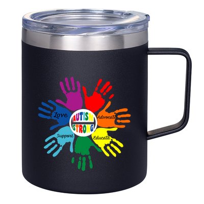 Autism Awareness Sign Language Hand Puzzle Support 12oz Stainless Steel Coffee Mug