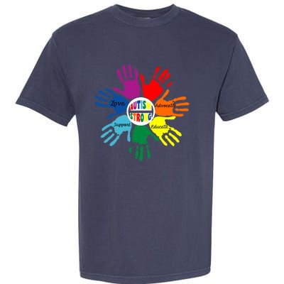 Autism Awareness Sign Language Hand Puzzle Support Garment-Dyed Heavyweight T-Shirt