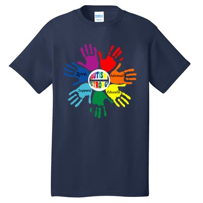 Autism Awareness Sign Language Hand Puzzle Support Tall T-Shirt