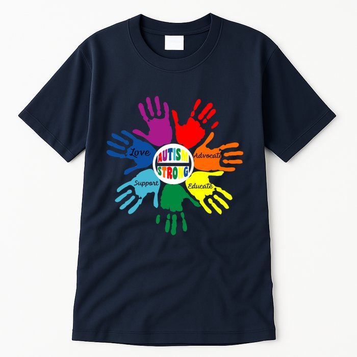Autism Awareness Sign Language Hand Puzzle Support Tall T-Shirt