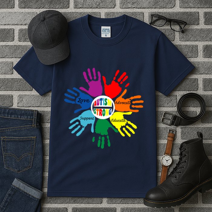Autism Awareness Sign Language Hand Puzzle Support Tall T-Shirt