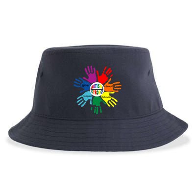 Autism Awareness Sign Language Hand Puzzle Support Sustainable Bucket Hat