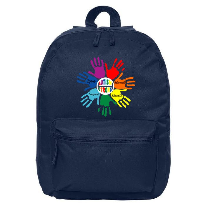 Autism Awareness Sign Language Hand Puzzle Support 16 in Basic Backpack