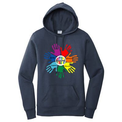 Autism Awareness Sign Language Hand Puzzle Support Women's Pullover Hoodie