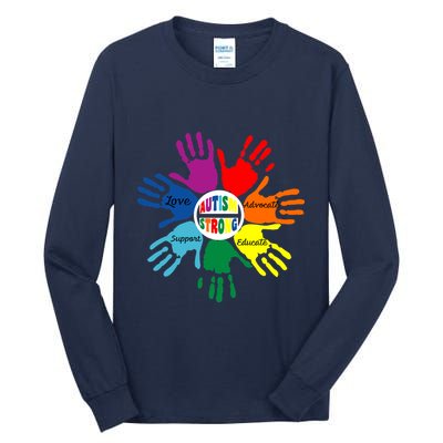 Autism Awareness Sign Language Hand Puzzle Support Tall Long Sleeve T-Shirt