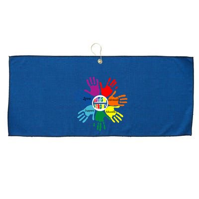 Autism Awareness Sign Language Hand Puzzle Support Large Microfiber Waffle Golf Towel