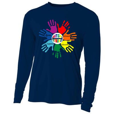 Autism Awareness Sign Language Hand Puzzle Support Cooling Performance Long Sleeve Crew