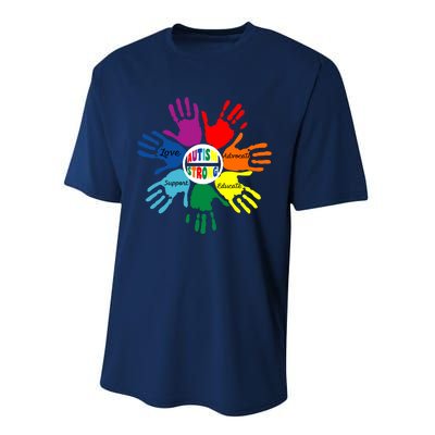 Autism Awareness Sign Language Hand Puzzle Support Performance Sprint T-Shirt