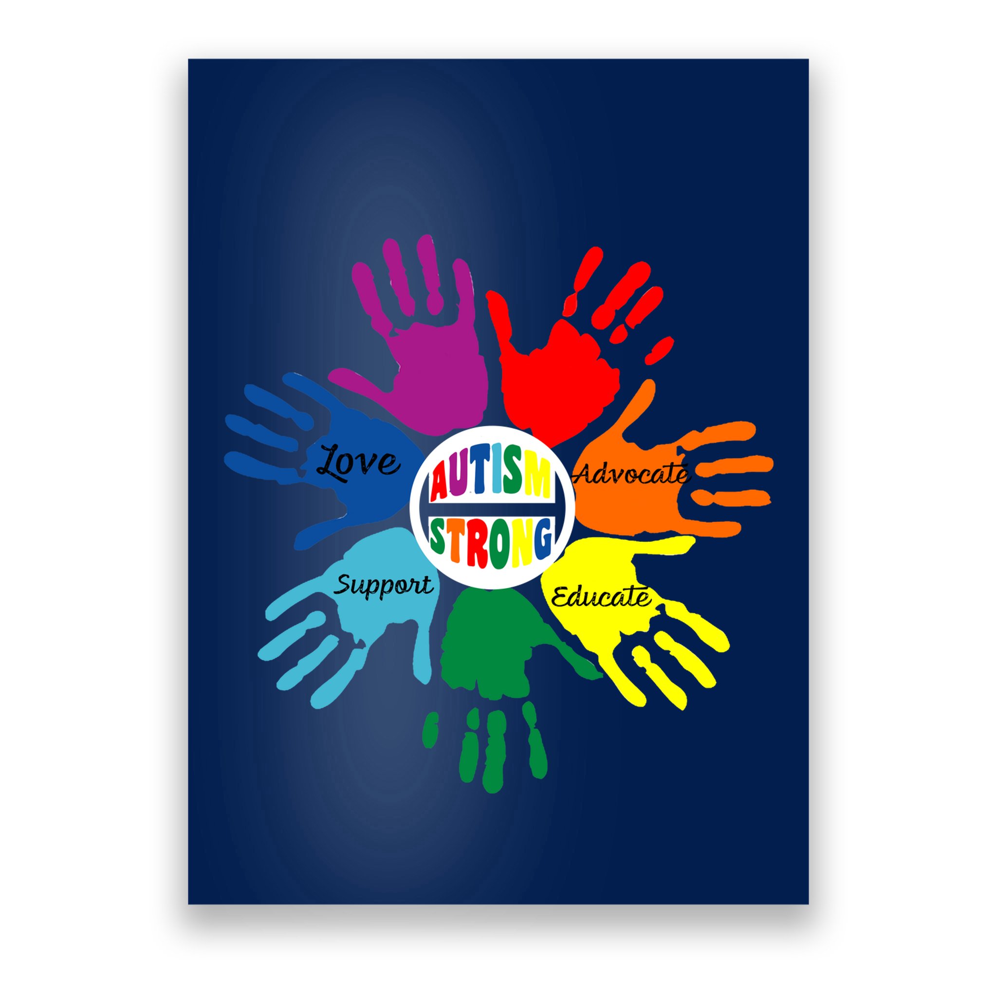 Autism Awareness Sign Language Hand Puzzle Support Poster