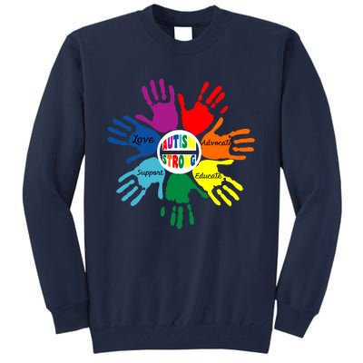 Autism Awareness Sign Language Hand Puzzle Support Tall Sweatshirt