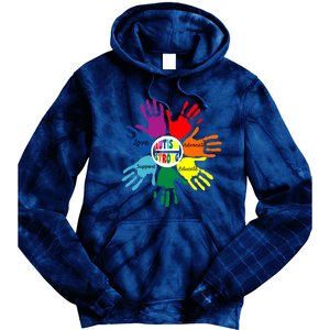 Autism Awareness Sign Language Hand Puzzle Support Tie Dye Hoodie