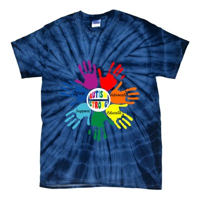 Autism Awareness Sign Language Hand Puzzle Support Tie-Dye T-Shirt