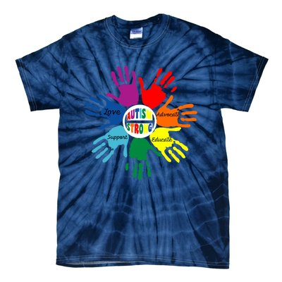 Autism Awareness Sign Language Hand Puzzle Support Tie-Dye T-Shirt