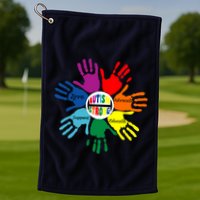 Autism Awareness Sign Language Hand Puzzle Support Golf Towel