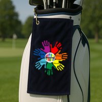 Autism Awareness Sign Language Hand Puzzle Support Golf Towel