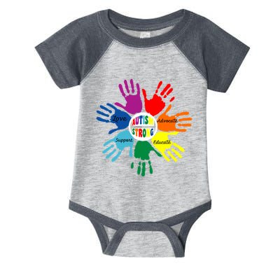 Autism Awareness Sign Language Hand Puzzle Support Infant Baby Jersey Bodysuit