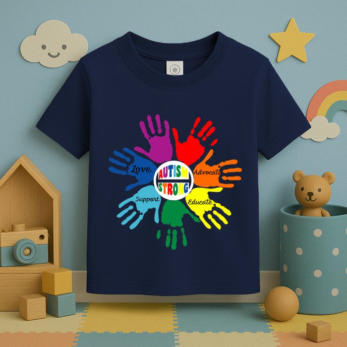 Autism Awareness Sign Language Hand Puzzle Support Toddler T-Shirt