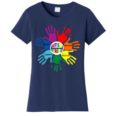 Autism Awareness Sign Language Hand Puzzle Support Women's T-Shirt