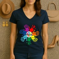 Autism Awareness Sign Language Hand Puzzle Support Women's V-Neck T-Shirt