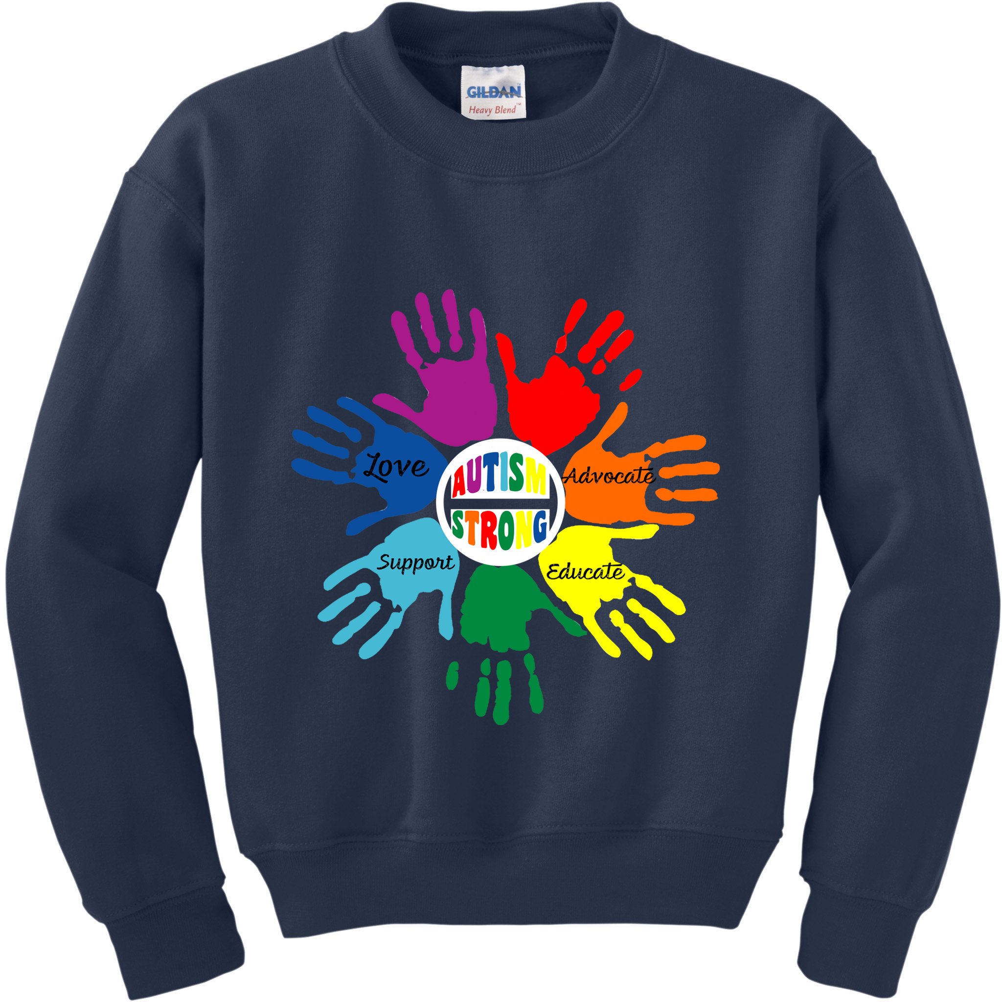 Autism Awareness Sign Language Hand Puzzle Support Kids Sweatshirt