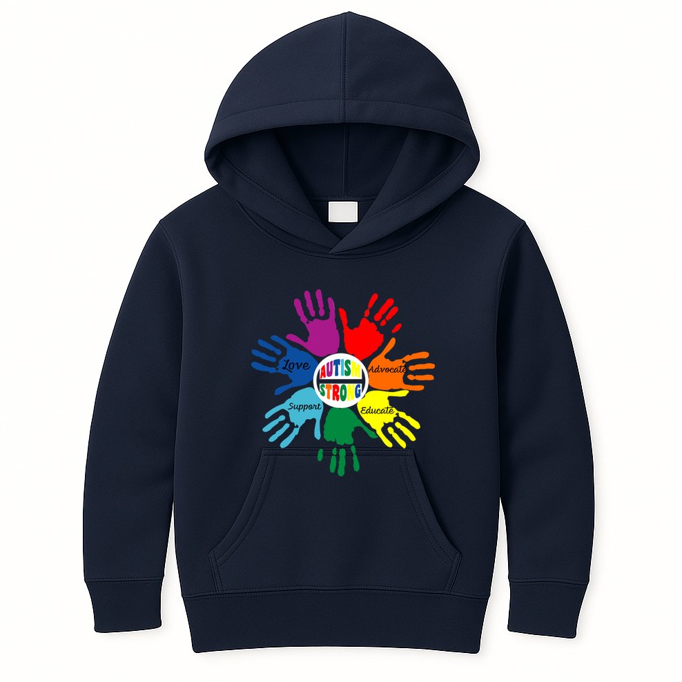 Autism Awareness Sign Language Hand Puzzle Support Kids Hoodie