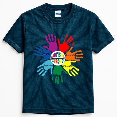 Autism Awareness Sign Language Hand Puzzle Support Kids Tie-Dye T-Shirt
