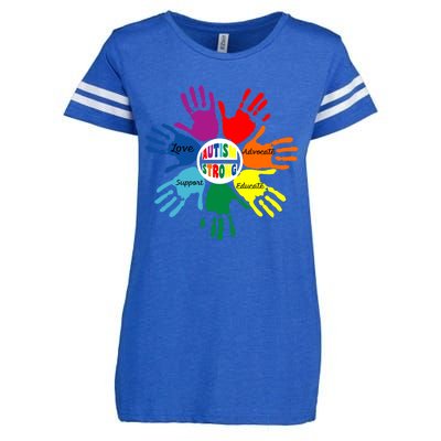 Autism Awareness Sign Language Hand Puzzle Support Enza Ladies Jersey Football T-Shirt