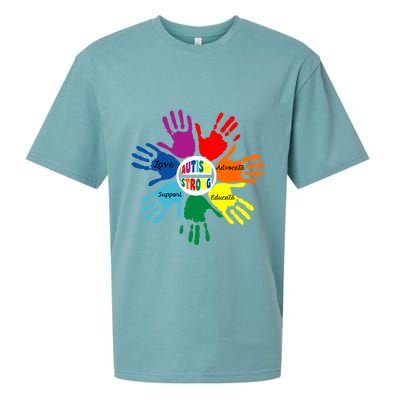 Autism Awareness Sign Language Hand Puzzle Support Sueded Cloud Jersey T-Shirt