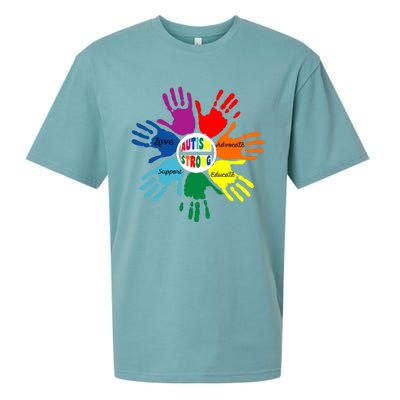 Autism Awareness Sign Language Hand Puzzle Support Sueded Cloud Jersey T-Shirt