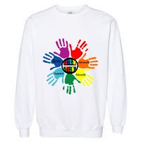Autism Awareness Sign Language Hand Puzzle Support Garment-Dyed Sweatshirt