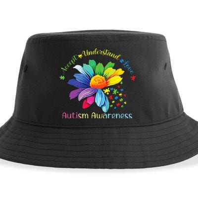 Autism Awareness Sunflower Accept Understand Love Autistic Sustainable Bucket Hat