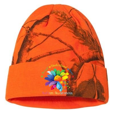 Autism Awareness Sunflower Accept Understand Love Autistic Kati Licensed 12" Camo Beanie