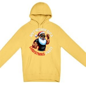 African American Santa Claus Christmas Pajama Premium Pullover Hoodie