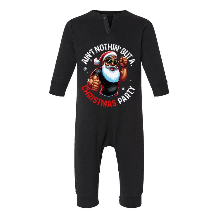 African American Santa Claus Christmas Pajama Infant Fleece One Piece