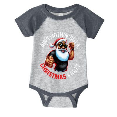 African American Santa Claus Christmas Pajama Infant Baby Jersey Bodysuit