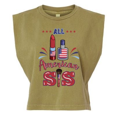 All American Sis 4th Of July Family Gift Garment-Dyed Women's Muscle Tee