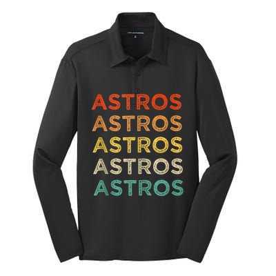 Astros Silk Touch Performance Long Sleeve Polo