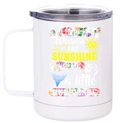 August Are Sunshine Mixed With Little Hurricane Fitted Gift 12 oz Stainless Steel Tumbler Cup