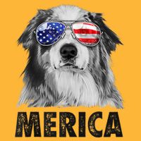 Aussie Australian Shepherd 4th Of July Merica American Flag Sustainable Knit Beanie