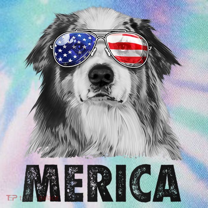 Aussie Australian Shepherd 4th Of July Merica American Flag Legacy Tie Dye Trucker Hat