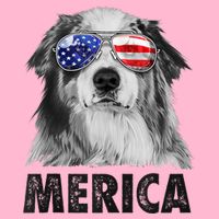 Aussie Australian Shepherd 4th Of July Merica American Flag Button