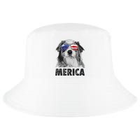 Aussie Australian Shepherd 4th Of July Merica American Flag Cool Comfort Performance Bucket Hat